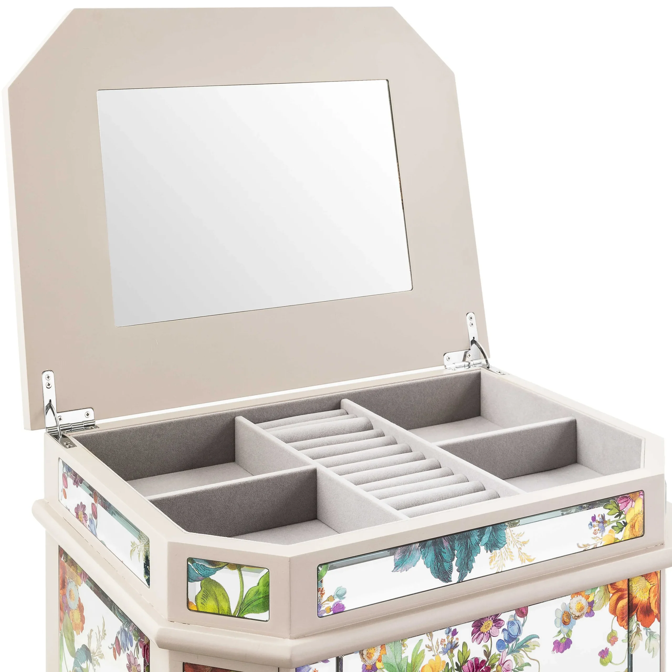 Storage Furniture|Room Accents|MacKenzie-Childs Flower Market Reflections Standing Jewelry Armoire