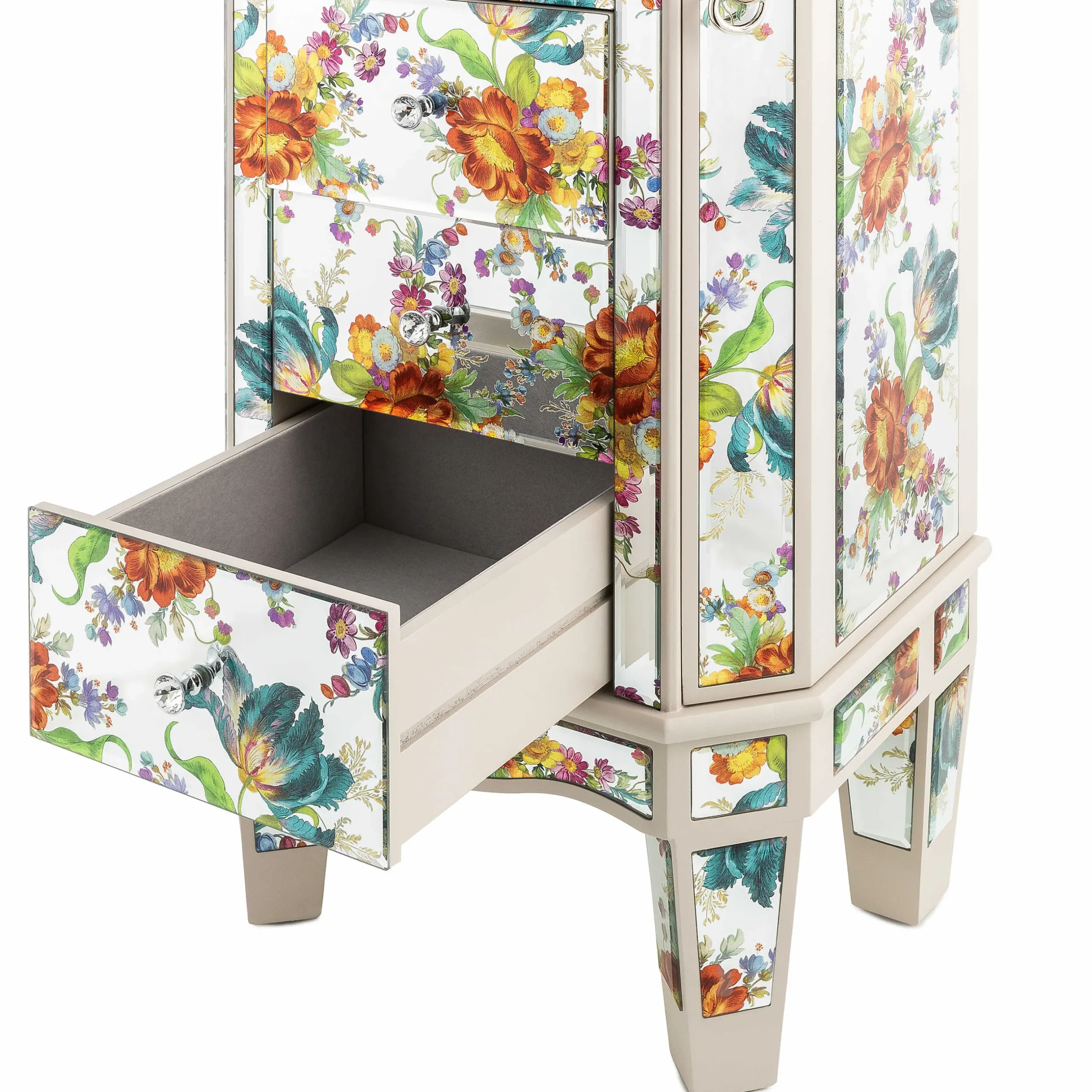 Storage Furniture|Room Accents|MacKenzie-Childs Flower Market Reflections Standing Jewelry Armoire