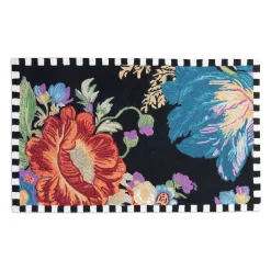 Rugs|MacKenzie-Childs Flower Market Reflections Black 3' x 5' Rug