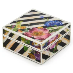 Room Accents|MacKenzie-Childs Flower Market Silver Plated Trinket Box