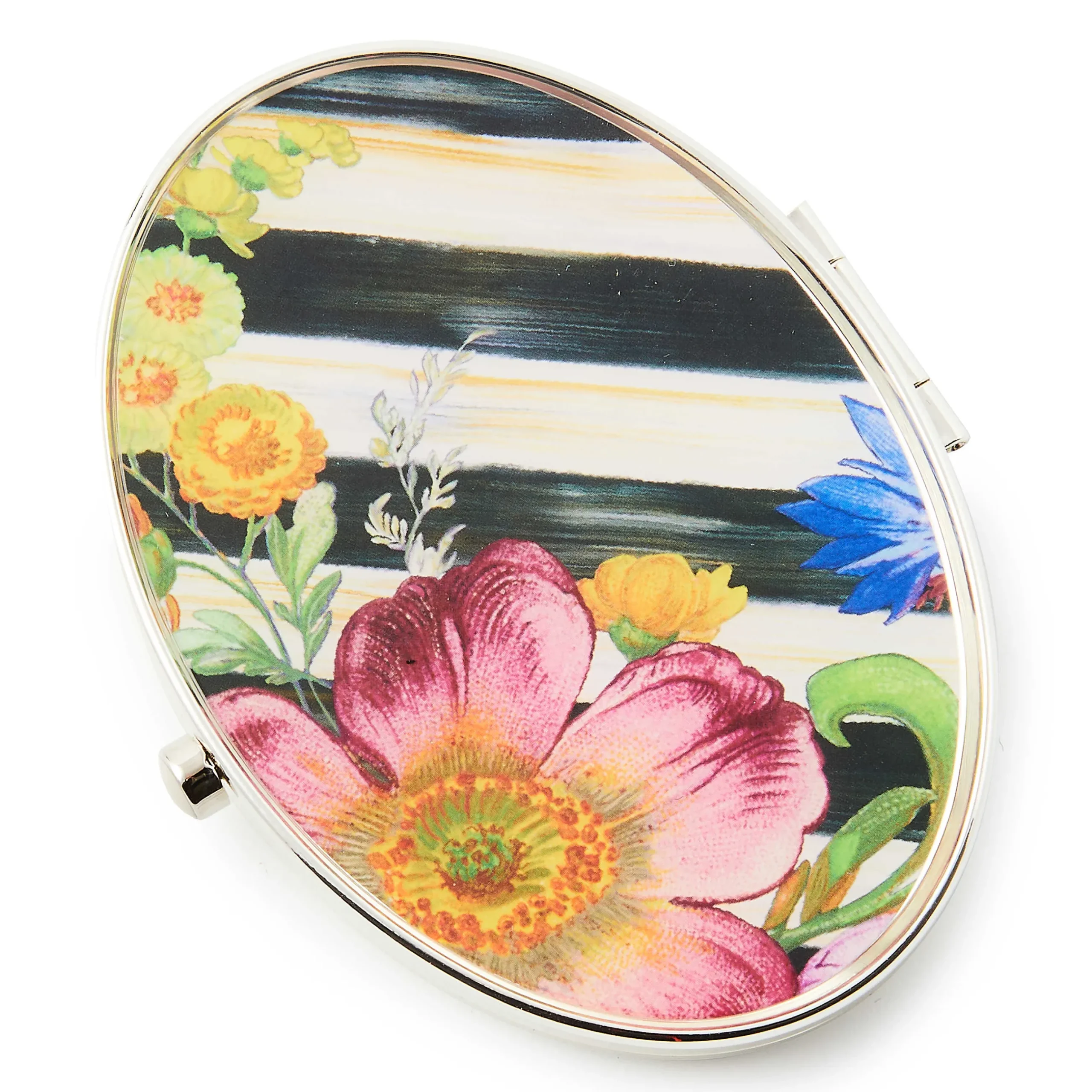 Accessories|MacKenzie-Childs Flower Market Silver Plated Compact Mirror