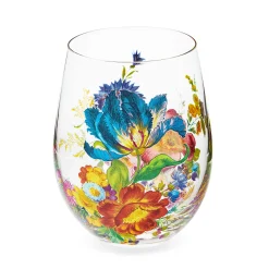 Drinkware|MacKenzie-Childs Flower Market Stemless Wine Glass, Set of 4