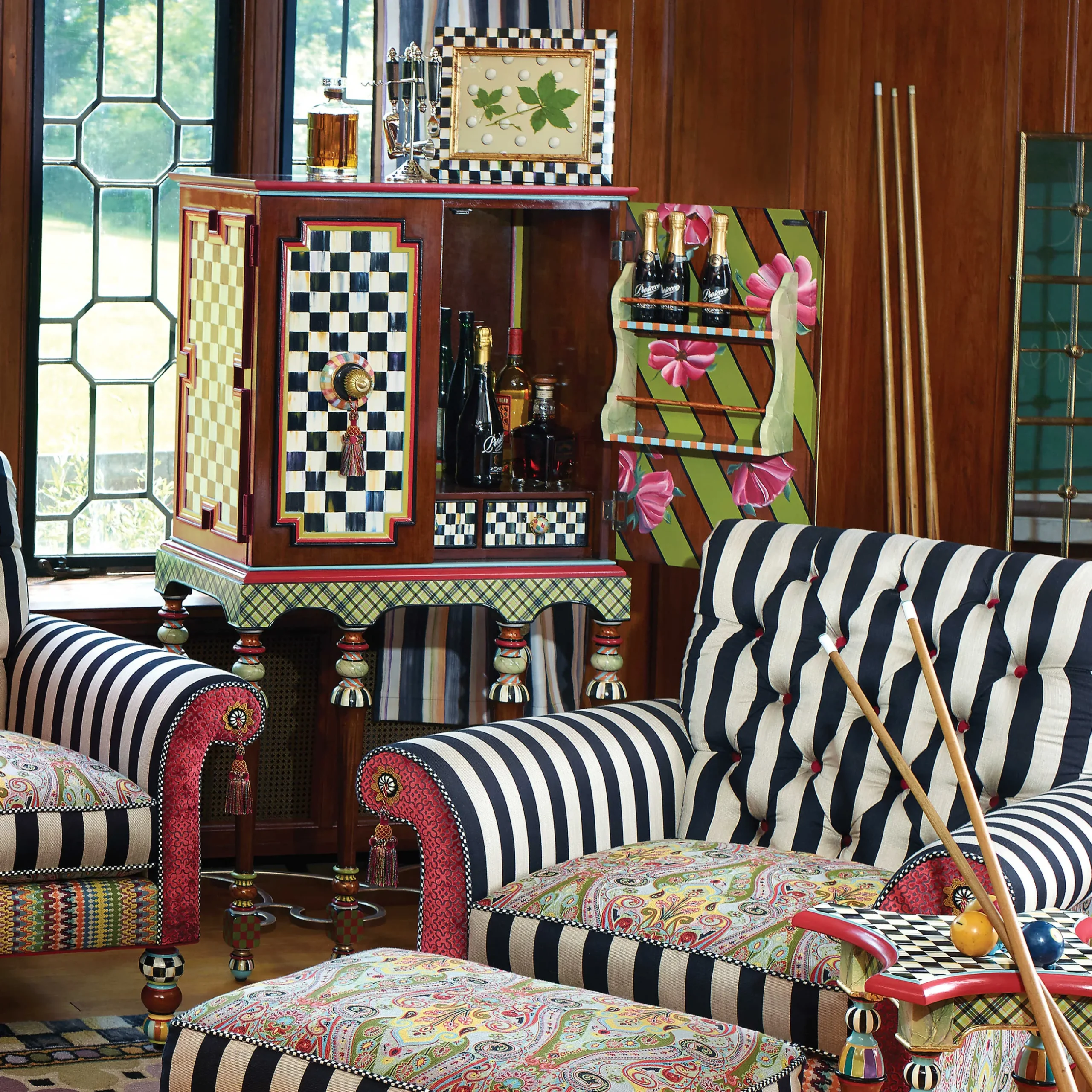 Storage Furniture|Dining Room & Kitchen|MacKenzie-Childs Foxtrot Bar Cabinet