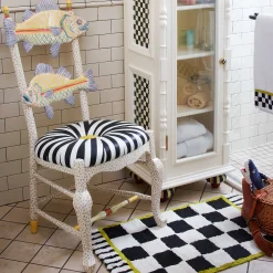 Dining Room & Kitchen|MacKenzie-Childs Freckle Fish Chair - Black White Seat