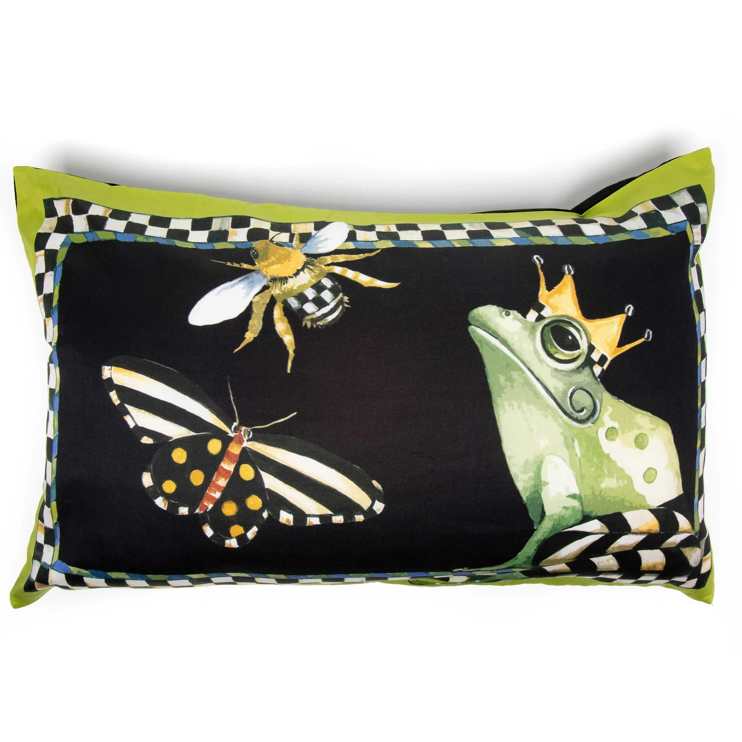 Spring|Pillows, Throws, & Cushions|MacKenzie-Childs Frog and Bee Lumbar Pillow