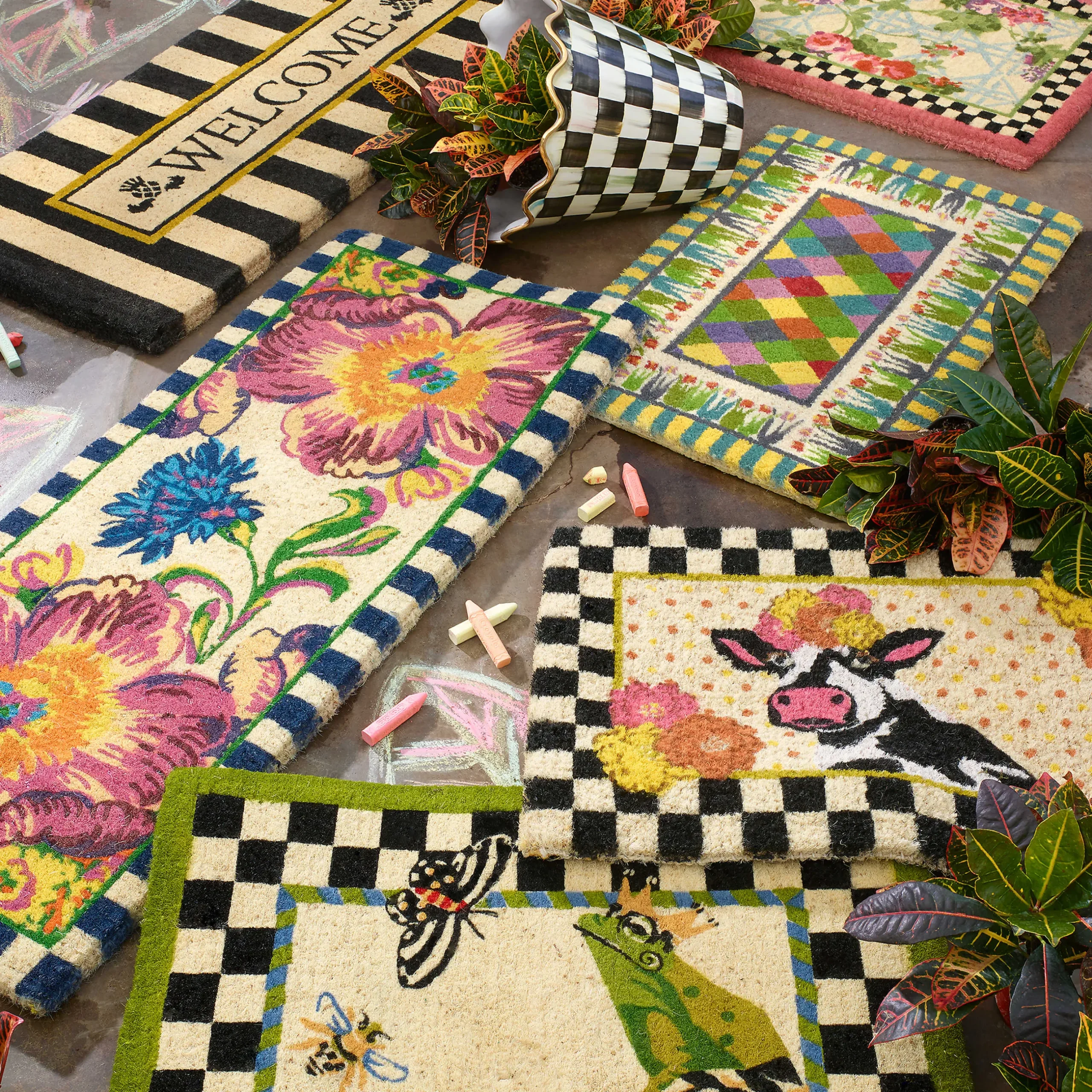 Outdoor|Rugs|MacKenzie-Childs Frog Entrance Mat