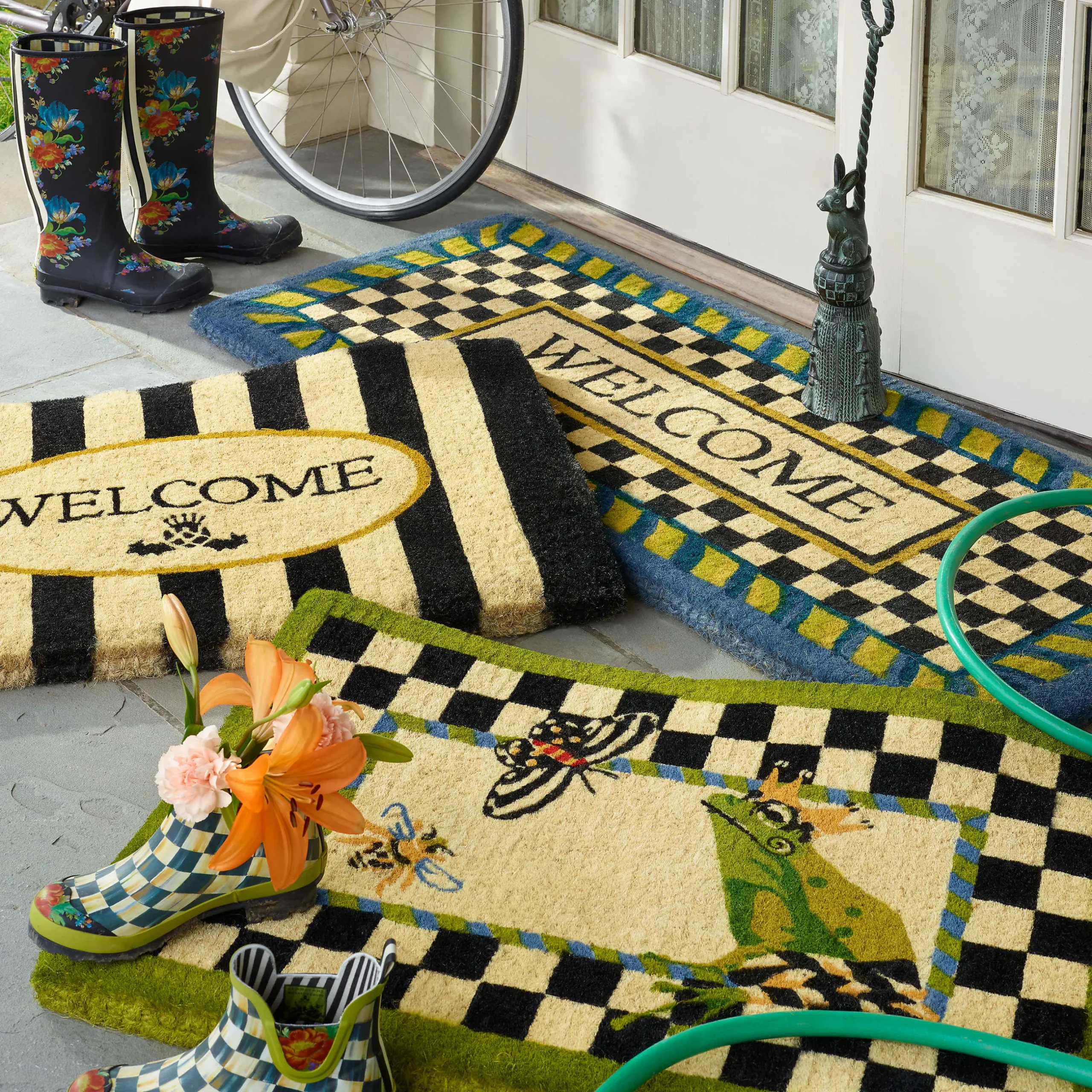 Outdoor|Rugs|MacKenzie-Childs Frog Entrance Mat