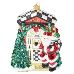 Holiday|MacKenzie-Childs Front Door Santa Glass Ornament