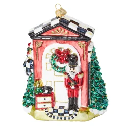 Holiday|MacKenzie-Childs Front Door Santa Glass Ornament