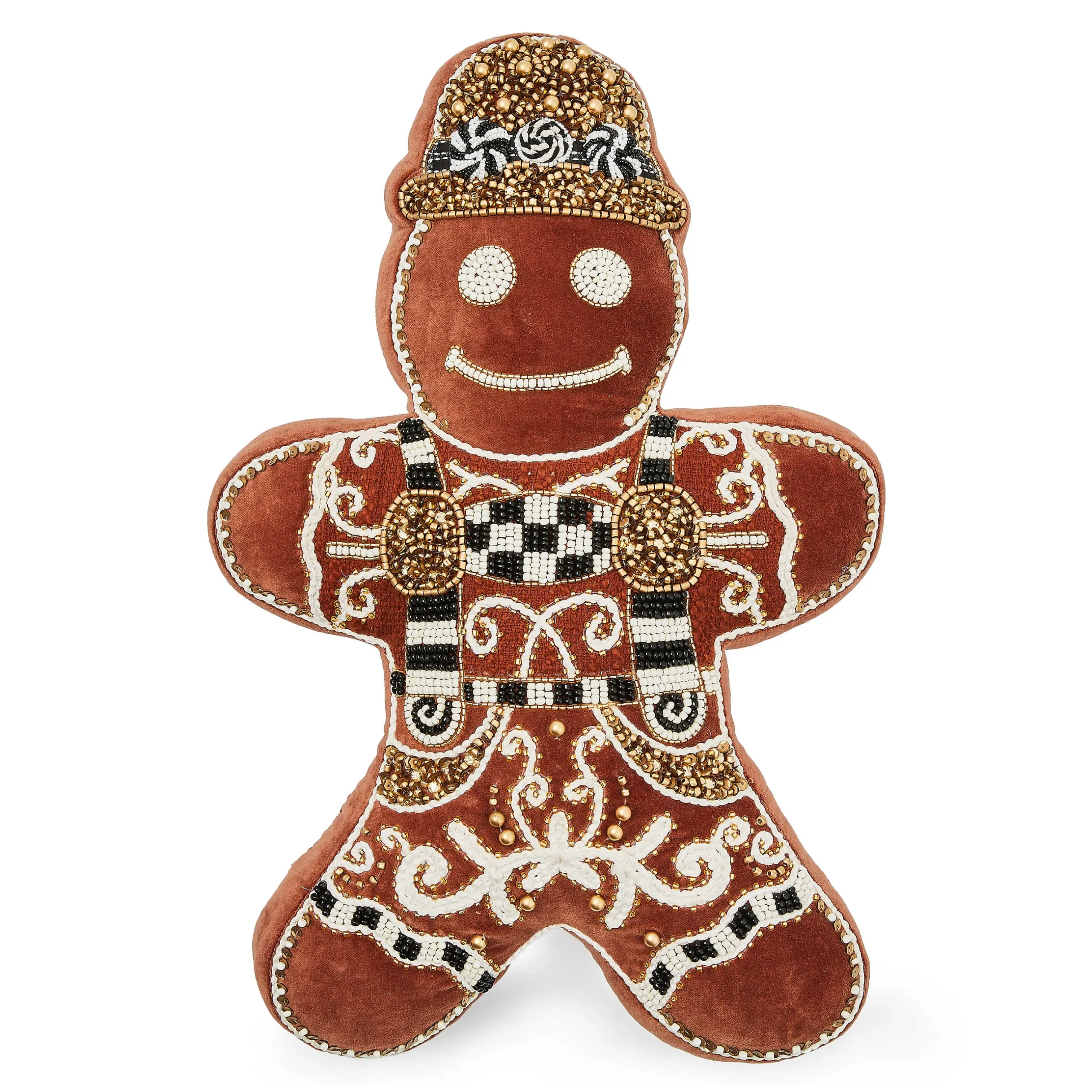 Holiday|Pillows, Throws, & Cushions|MacKenzie-Childs Gingerbread Boy Shaped Throw Pillow