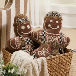 Holiday|Pillows, Throws, & Cushions|MacKenzie-Childs Gingerbread Boy Shaped Throw Pillow