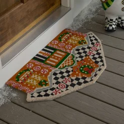 Outdoor|Rugs|MacKenzie-Childs Gingerbread House Shaped Entrance Mat