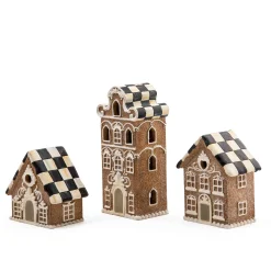 Holiday|Decor Sets|MacKenzie-Childs Gingerbread Illuminated Mini Houses, Set of 3