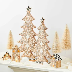 Holiday|Decor Sets|MacKenzie-Childs Gingerbread Illuminated Mini Houses, Set of 3