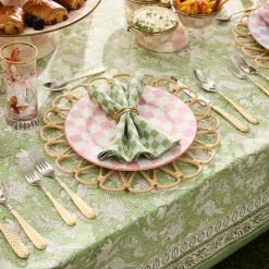 Dinnerware & Flatware|MacKenzie-Childs Gold Check Flatware 5-Piece Place Setting