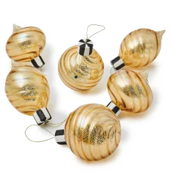 Holiday|MacKenzie-Childs Gold Mercury Glass Assorted Ornaments, Set of 6