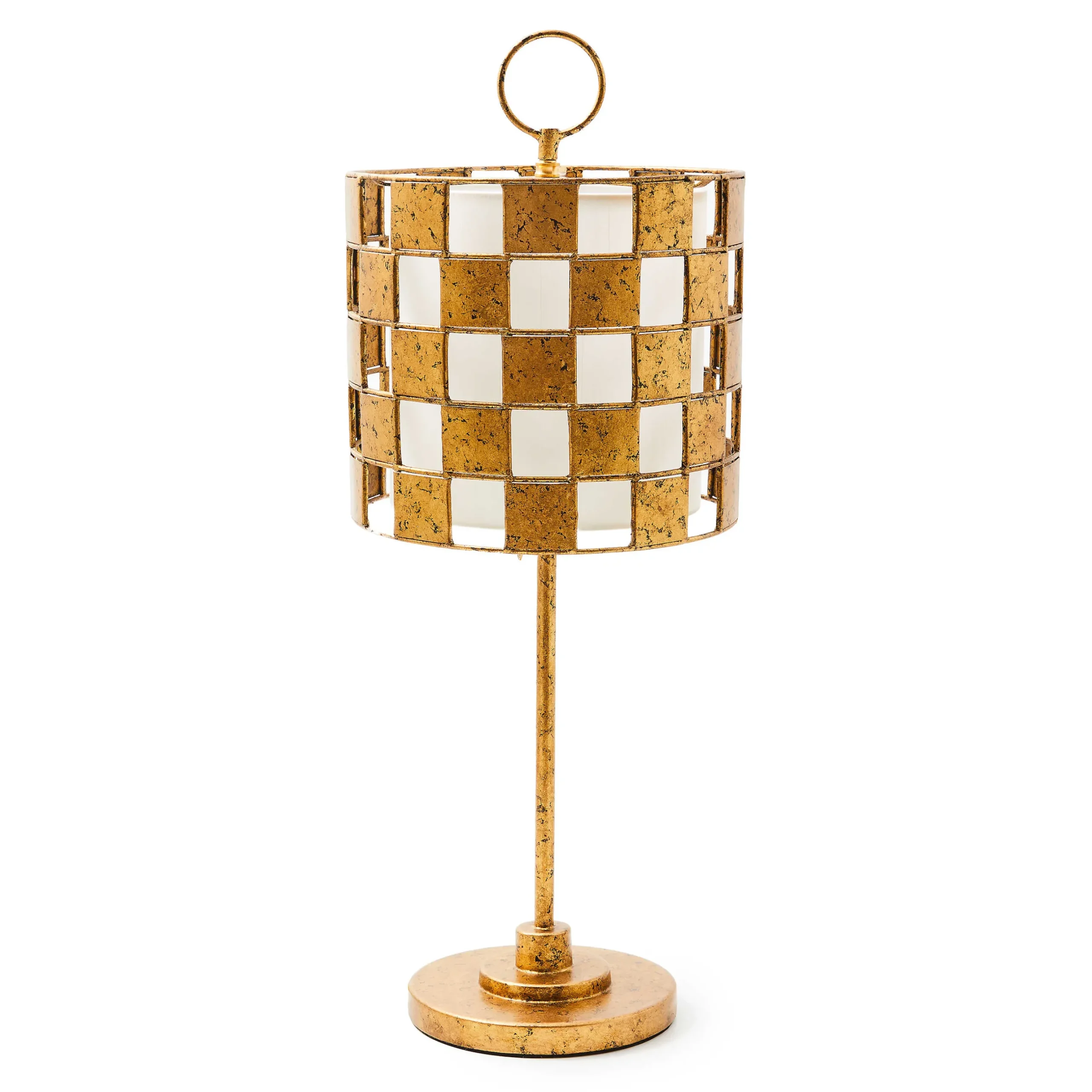 Lighting|MacKenzie-Childs Golden Check Table Lamp