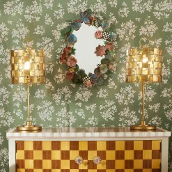 Lighting|MacKenzie-Childs Golden Check Table Lamp