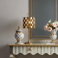 Lighting|MacKenzie-Childs Golden Check Table Lamp