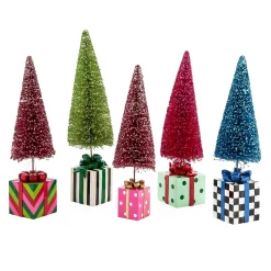 Holiday|Decor Sets|MacKenzie-Childs Granny Kitsch Bottle Brush Gift Trees, Set of 5