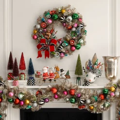 Holiday|Decor Sets|MacKenzie-Childs Granny Kitsch Bottle Brush Gift Trees, Set of 5