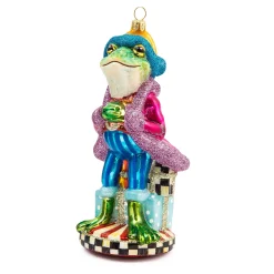 Holiday|MacKenzie-Childs Granny Kitsch Frog Glass Ornament