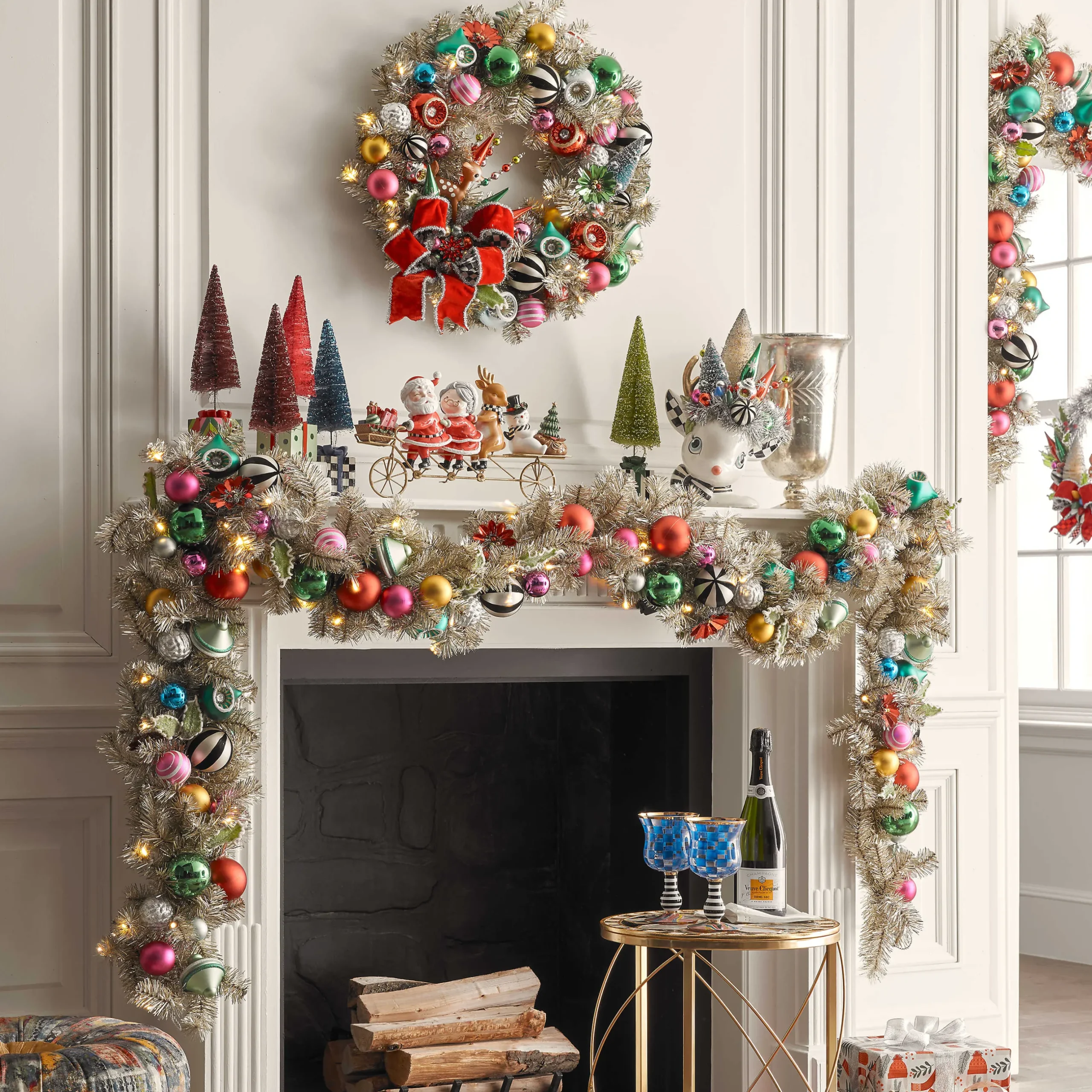 Holiday|Greenery & Florals|MacKenzie-Childs Granny Kitsch Illuminated Wreath