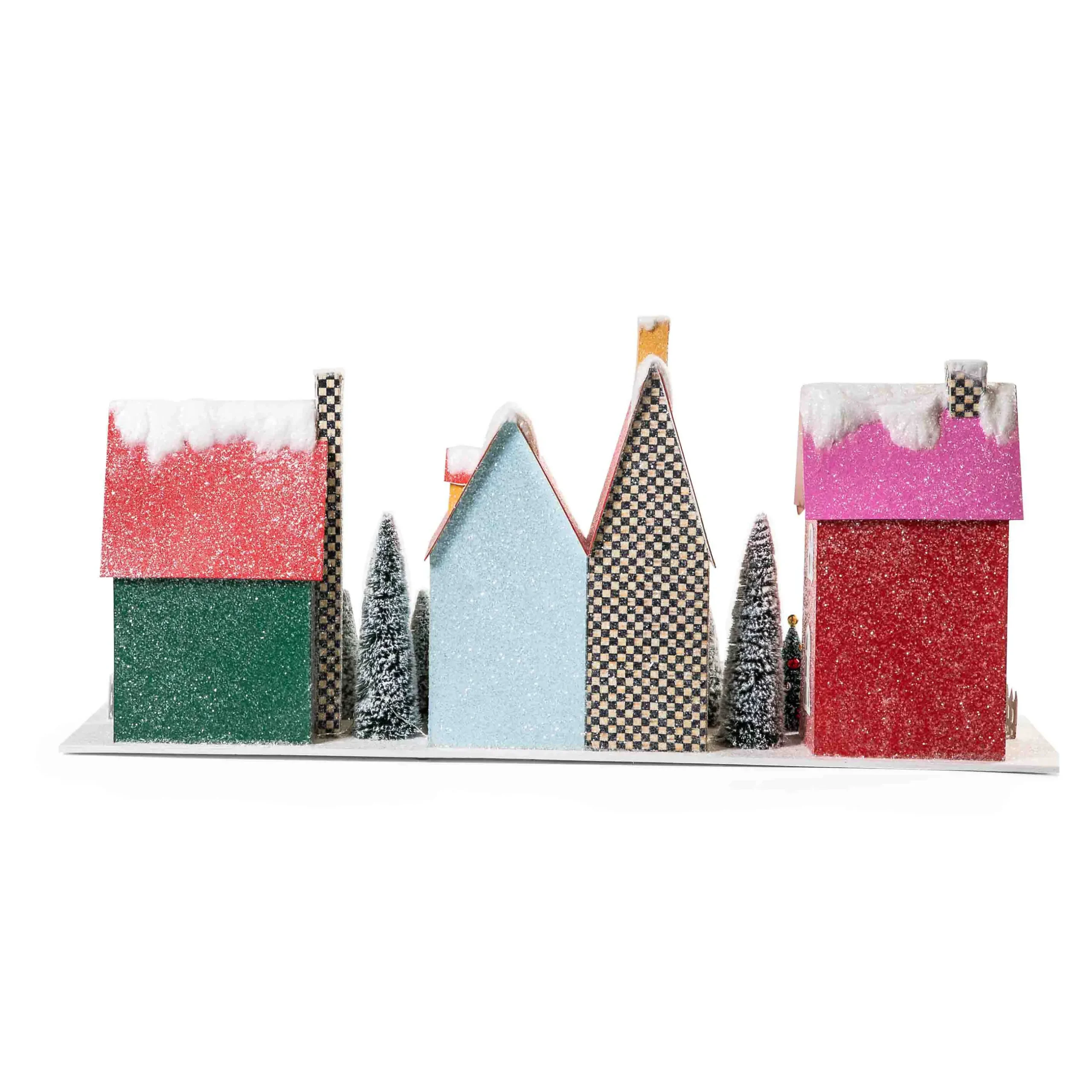 Holiday|Room Accents|MacKenzie-Childs Granny Kitsch Illuminated Village Mantel Arrangement