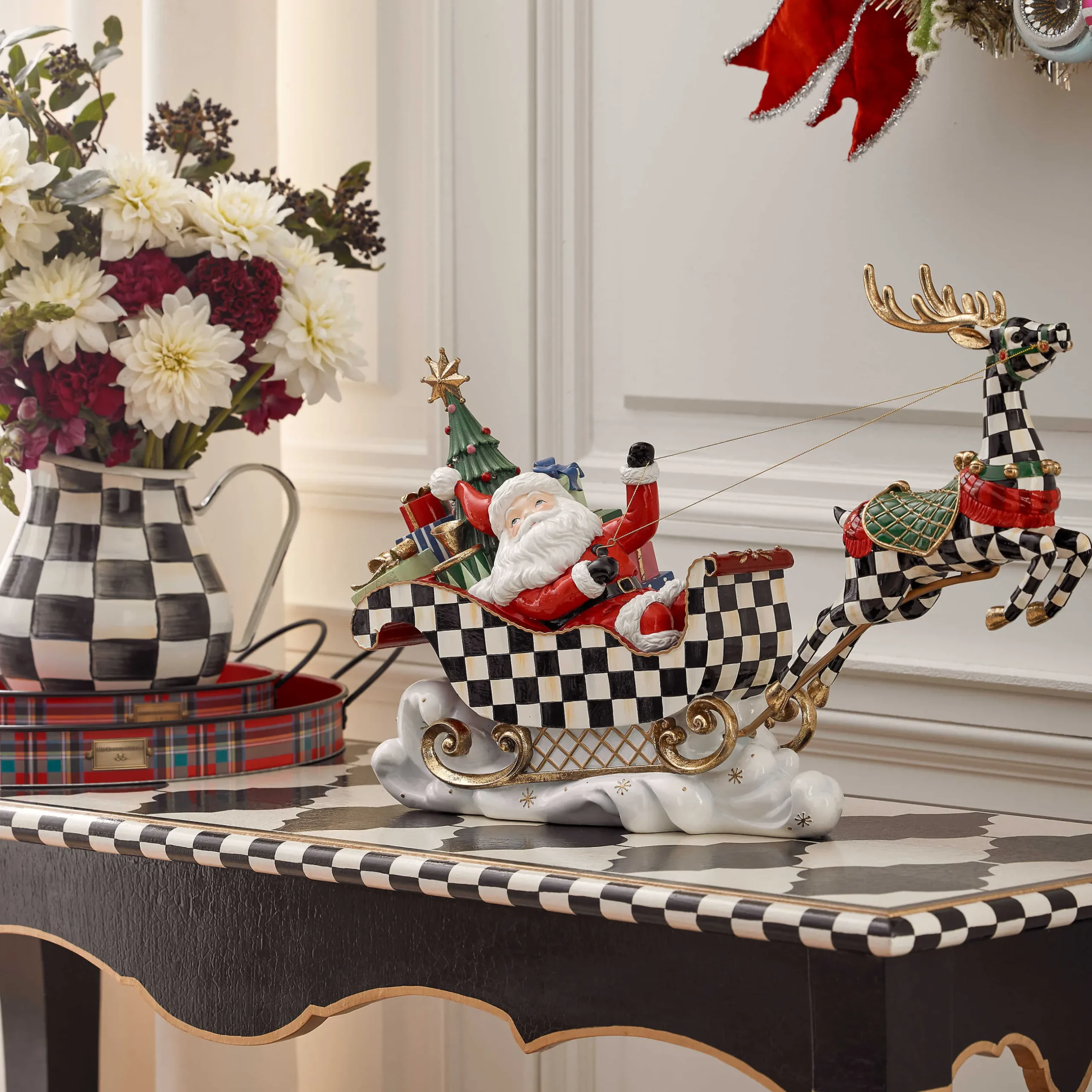 Holiday|Room Accents|MacKenzie-Childs Granny Kitsch Illuminated Sleigh Ride Santa