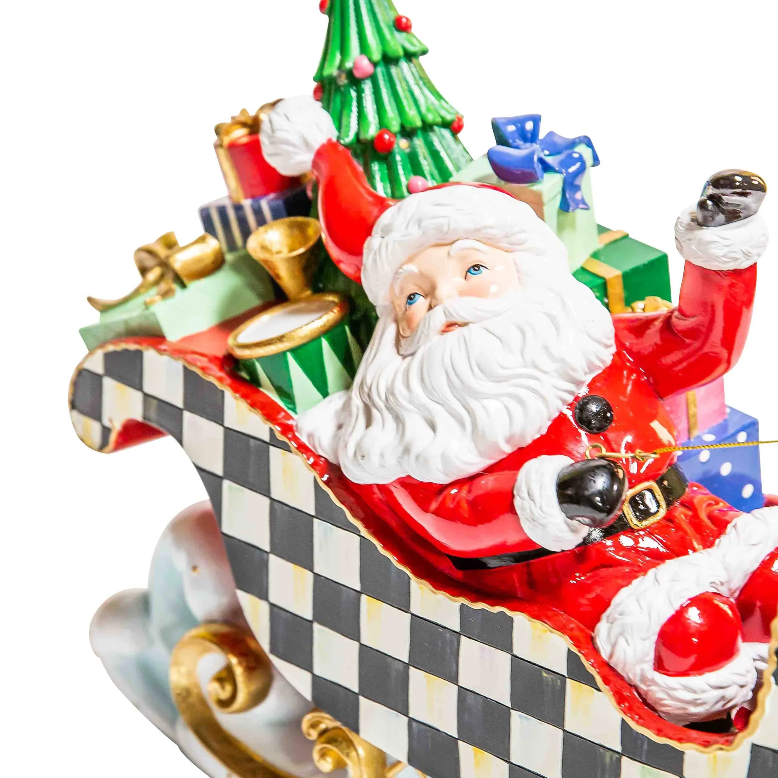 Holiday|Room Accents|MacKenzie-Childs Granny Kitsch Illuminated Sleigh Ride Santa