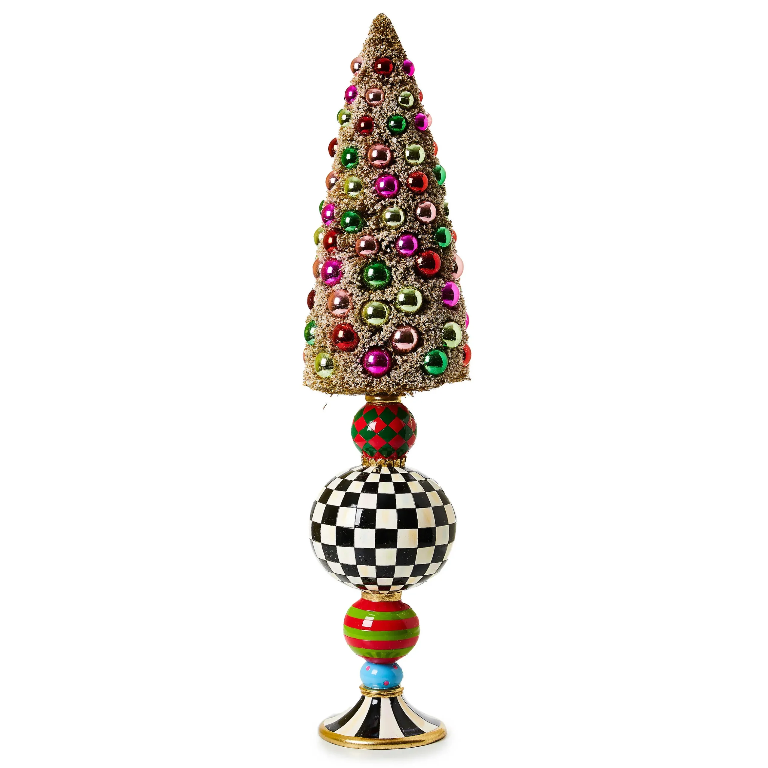 Room Accents|MacKenzie-Childs Granny Kitsch Large Bottle Brush Pedestal Tree
