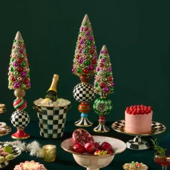 Room Accents|MacKenzie-Childs Granny Kitsch Large Bottle Brush Pedestal Tree