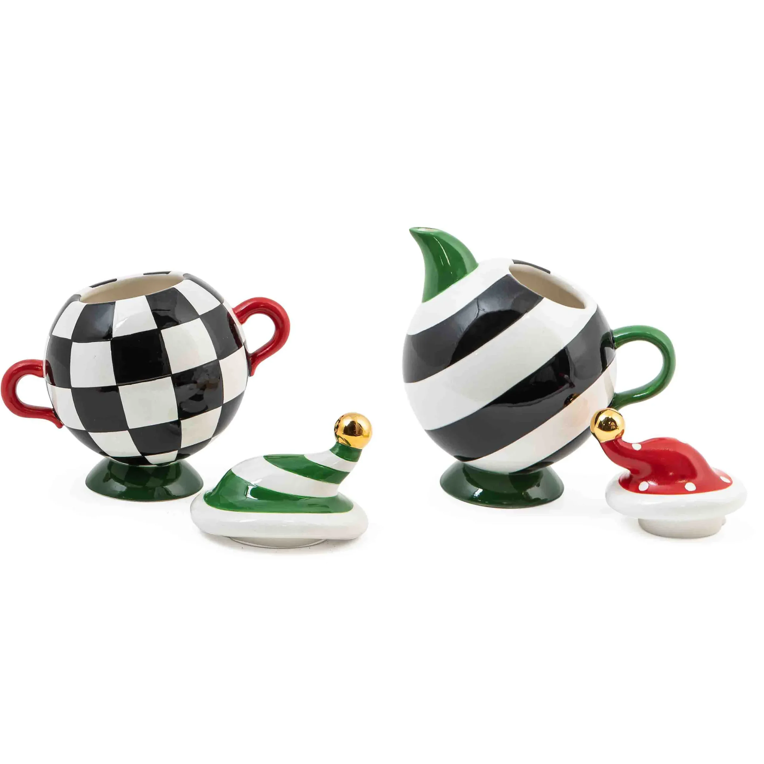 Holiday|Decor Sets|MacKenzie-Childs Granny Kitsch Tipsy Creamer Sugar Set