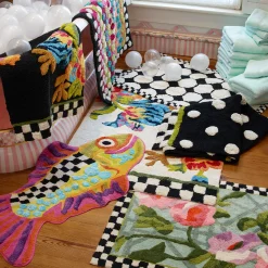 Bath & Bath Accessories|Room Accents|MacKenzie-Childs Happy Fish Bath Rug