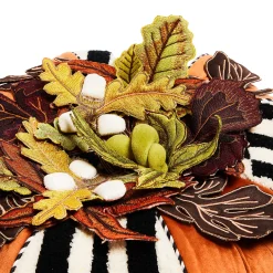 Living Room|MacKenzie-Childs Harvest Check  Stripe Tufted Footstool