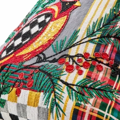 Pillows, Throws, & Cushions|MacKenzie-Childs Holiday Cardinal Beaded Throw Pillow