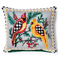 Pillows, Throws, & Cushions|MacKenzie-Childs Holiday Cardinals 14 x 16 Beaded Pillow