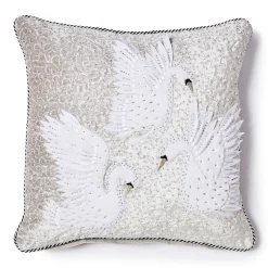 Pillows, Throws, & Cushions|MacKenzie-Childs Holiday Swan Throw Pillow