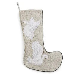 Holiday|Room Accents|MacKenzie-Childs Holiday Swan Velvet Stocking
