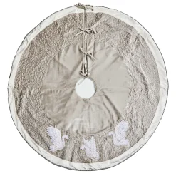 Holiday|Room Accents|MacKenzie-Childs Holiday Swans Velvet Tree Skirt