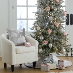 Holiday|Room Accents|MacKenzie-Childs Holiday Swans Velvet Tree Skirt