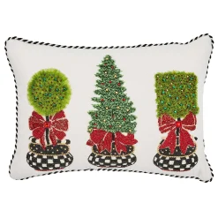 Pillows, Throws, & Cushions|MacKenzie-Childs Holiday Topiary Beaded Lumbar Pillow