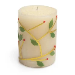 Holiday|Candles & Fragrances|MacKenzie-Childs Holly 4 Pillar Candle