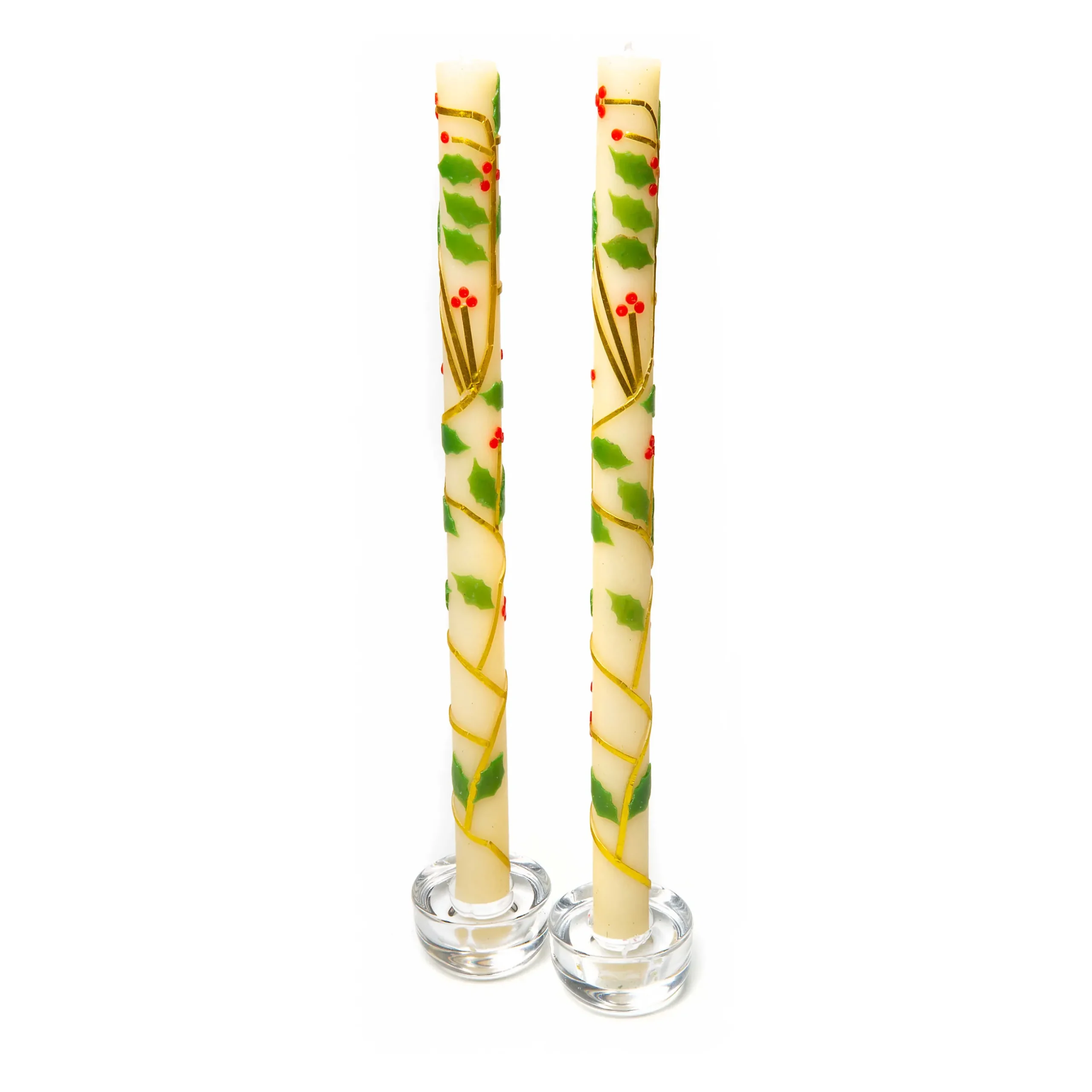Holiday|Candles & Fragrances|MacKenzie-Childs Holly Dinner Candles, Set of 2