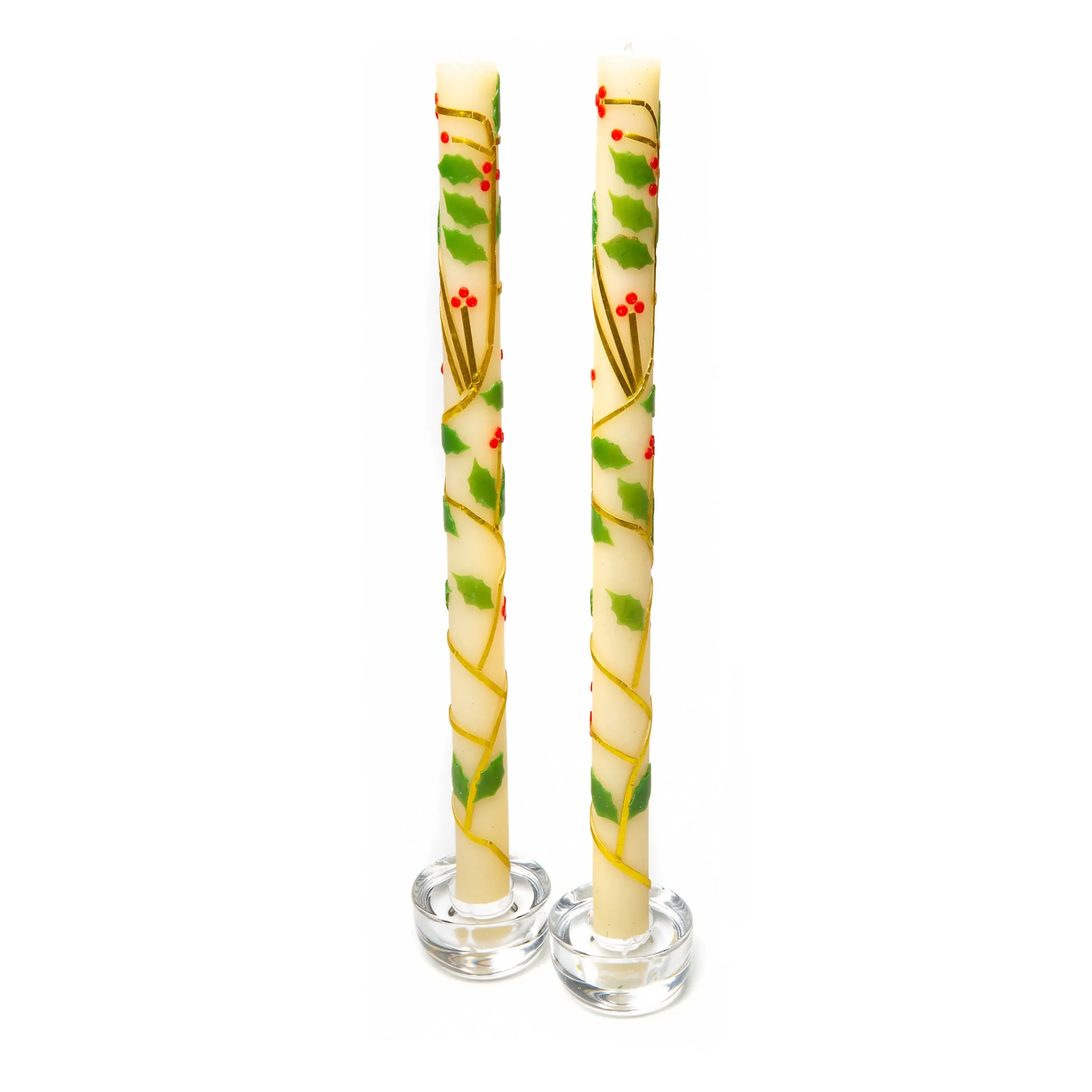 Holiday|Candles & Fragrances|MacKenzie-Childs Holly Dinner Candles, Set of 2