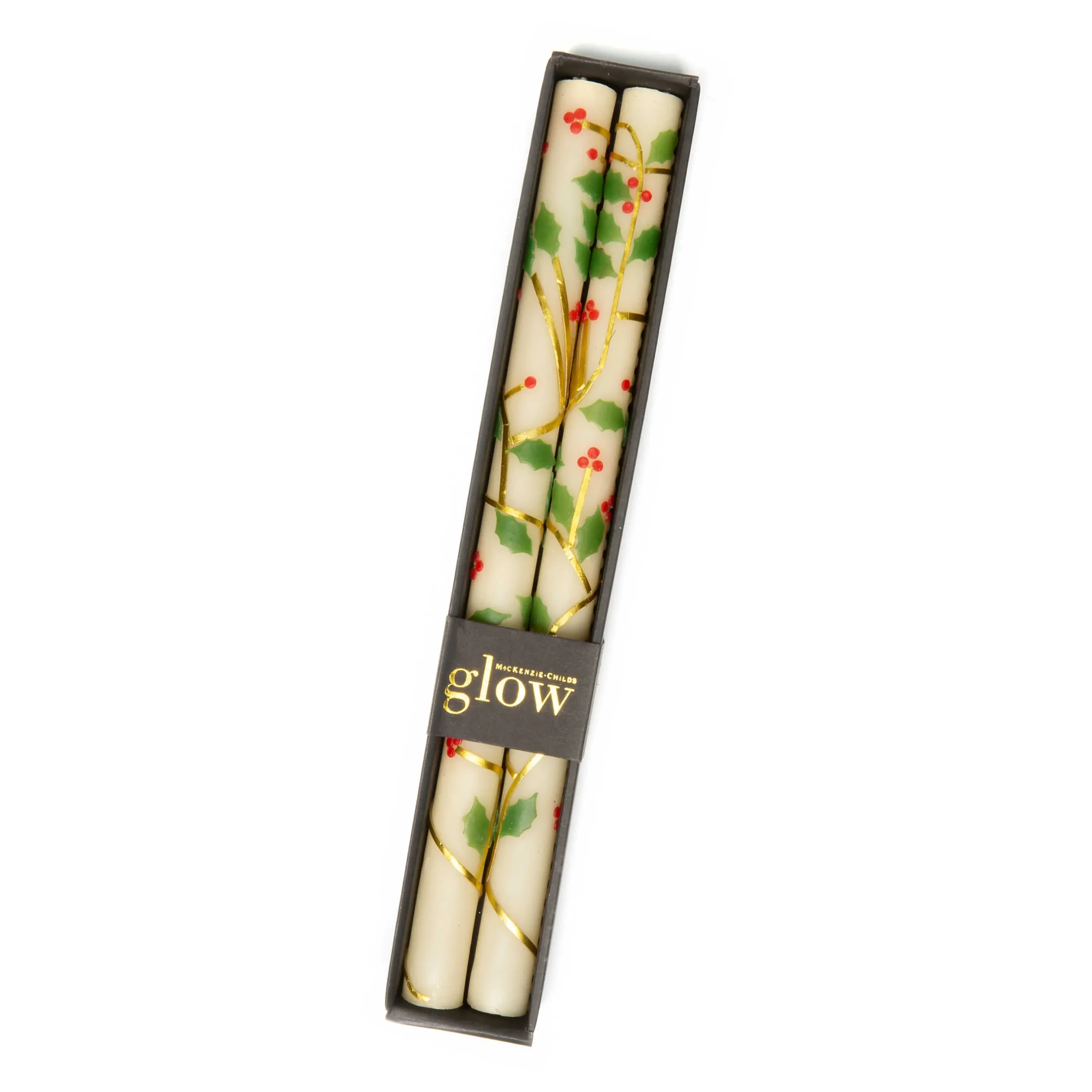 Holiday|Candles & Fragrances|MacKenzie-Childs Holly Dinner Candles, Set of 2