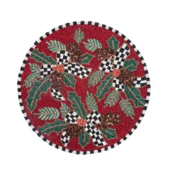 Holiday|Table Accessories|MacKenzie-Childs Holly Holiday Beaded Placemat