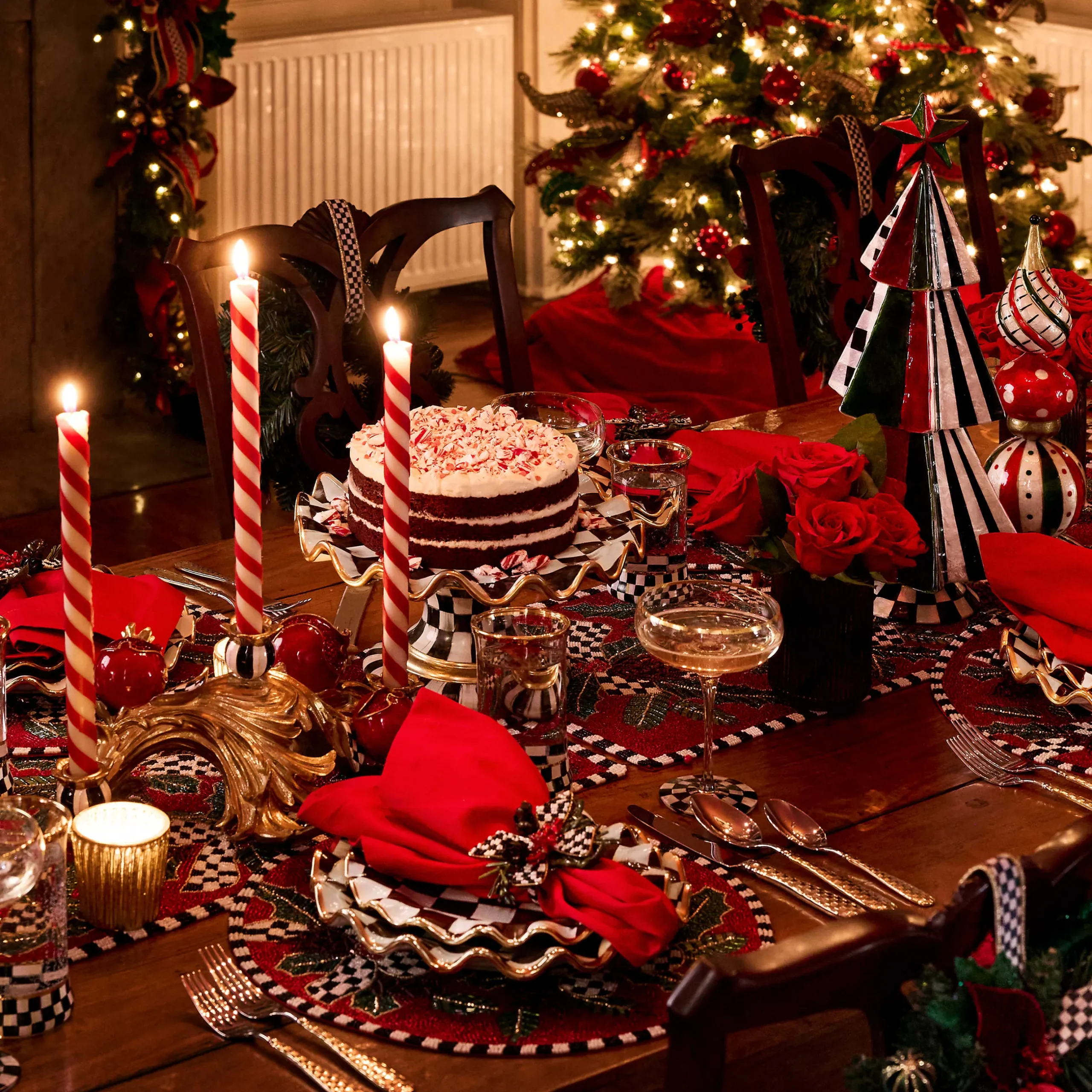 Holiday|Table Accessories|MacKenzie-Childs Holly Holiday Beaded Runner
