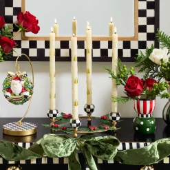 Candles & Fragrances|Table Accessories|MacKenzie-Childs Holly Leaf Metal Ring Candle Holder
