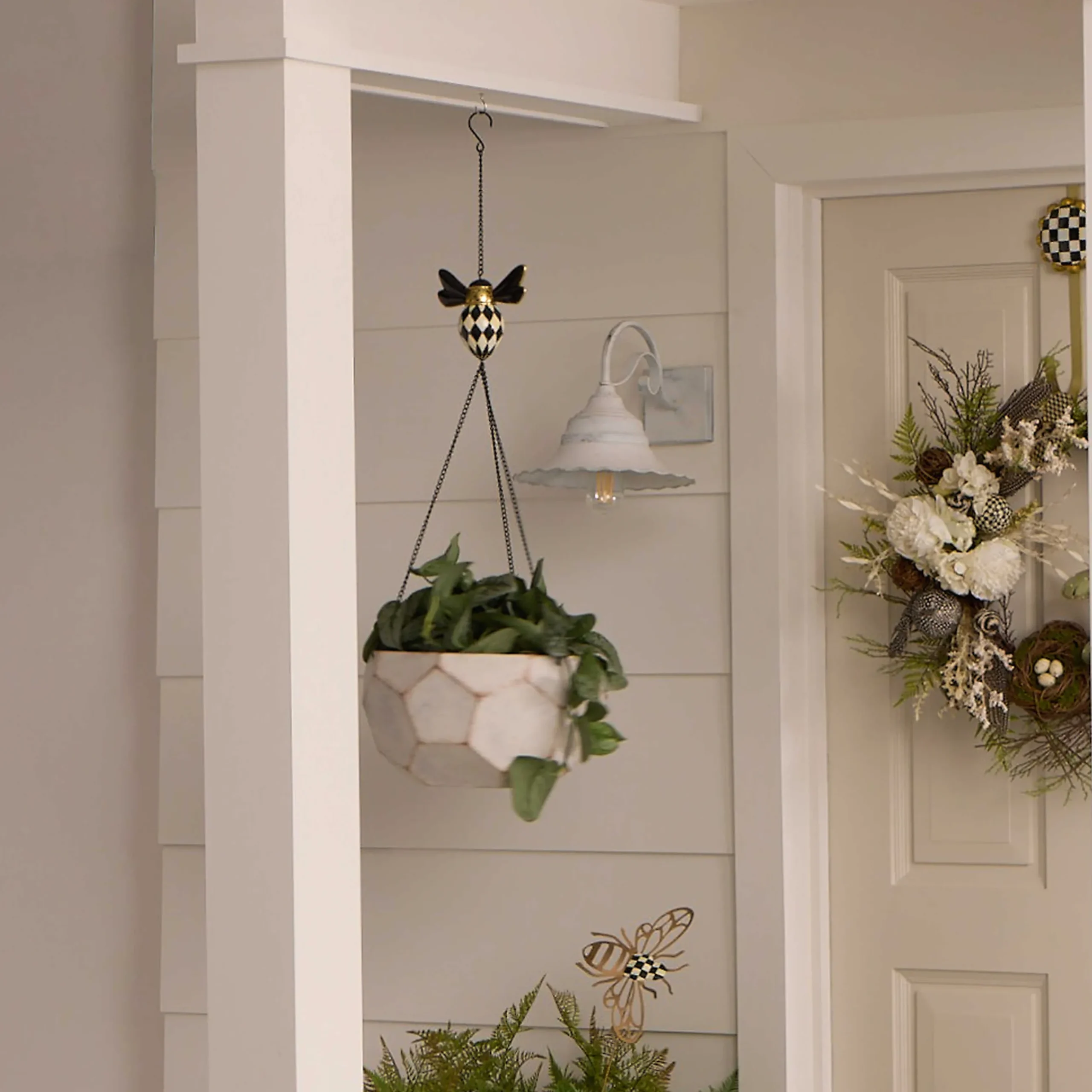 Spring|Greenery & Florals|MacKenzie-Childs Honeycomb Hanging Planter